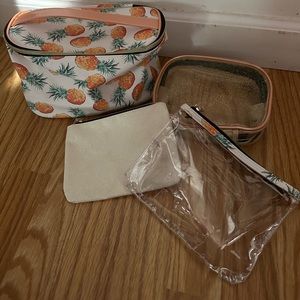 Set of 4 cosmetic bags. Pineapple design and super cute!!